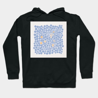 Retro Blue Yellow Polka Dots Hoodie